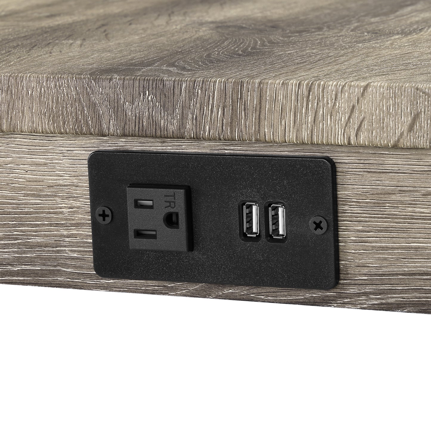 Bar Table Set with Power Outlet, Bar Table and Chairs Set, 4 Piece Dining Table Set, Industrial Breakfast Table Set, for Living Room, Dining Room, Game Room,