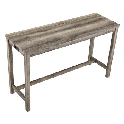 Bar Table Set with Power Outlet, Bar Table and Chairs Set, 4 Piece Dining Table Set, Industrial Breakfast Table Set, for Living Room, Dining Room, Game Room,