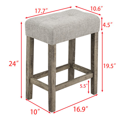 Bar Table Set with Power Outlet, Bar Table and Chairs Set, 4 Piece Dining Table Set, Industrial Breakfast Table Set, for Living Room, Dining Room, Game Room,