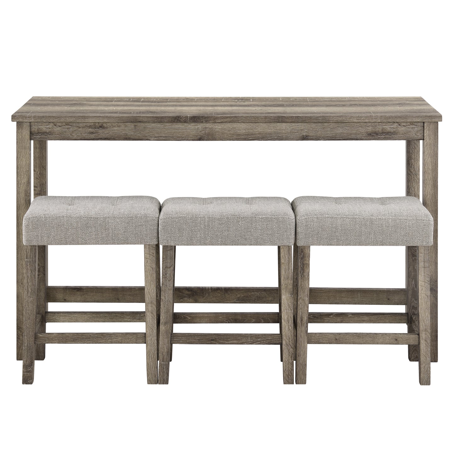 Bar Table Set with Power Outlet, Bar Table and Chairs Set, 4 Piece Dining Table Set, Industrial Breakfast Table Set, for Living Room, Dining Room, Game Room,