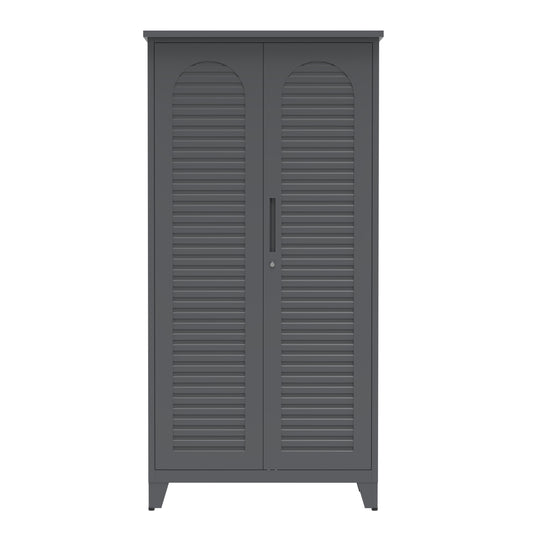 73'' Tall Metal Tool Storage Cabinet, with Ample Storage Space for Garage,Warehouse,Garden,Office, Living Room,Bathroom,Utility Room ( Slate )