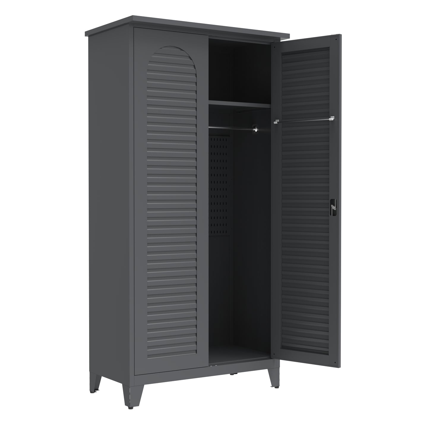 73'' Tall Metal Tool Storage Cabinet, with Ample Storage Space for Garage,Warehouse,Garden,Office, Living Room,Bathroom,Utility Room ( Slate )