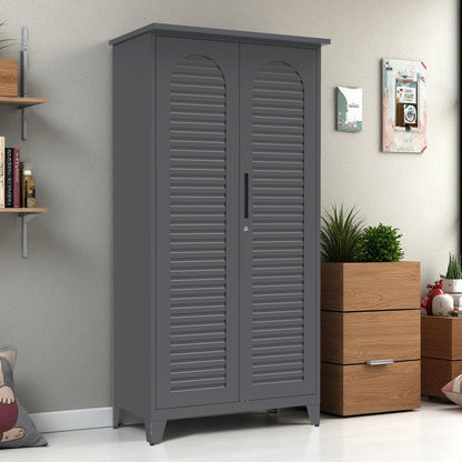 73'' Tall Metal Tool Storage Cabinet, with Ample Storage Space for Garage,Warehouse,Garden,Office, Living Room,Bathroom,Utility Room ( Slate )