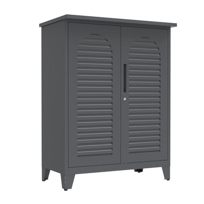 47'' Tall Metal Tool Storage Cabinet, with Ample Storage Space for Garage,Warehouse,Garden,Office, Living Room,Bathroom,Utility Room ( Slate )