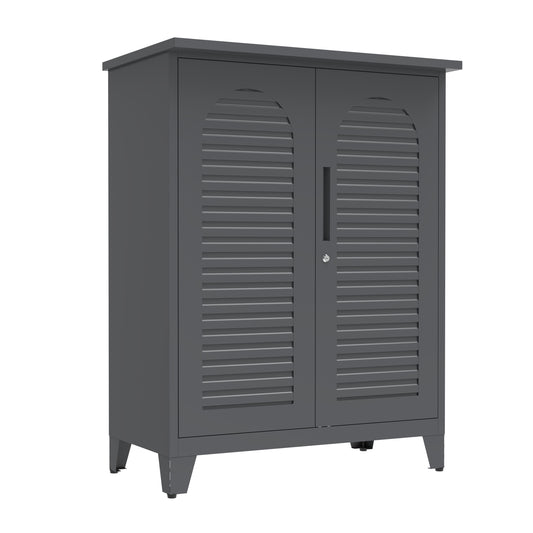 47'' Tall Metal Tool Storage Cabinet, with Ample Storage Space for Garage,Warehouse,Garden,Office, Living Room,Bathroom,Utility Room ( Slate )