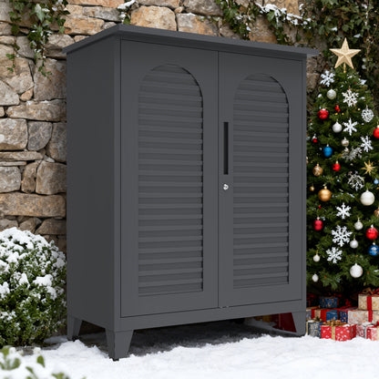 47'' Tall Metal Tool Storage Cabinet, with Ample Storage Space for Garage,Warehouse,Garden,Office, Living Room,Bathroom,Utility Room ( Slate )