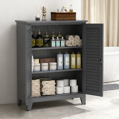 47'' Tall Metal Tool Storage Cabinet, with Ample Storage Space for Garage,Warehouse,Garden,Office, Living Room,Bathroom,Utility Room ( Slate )