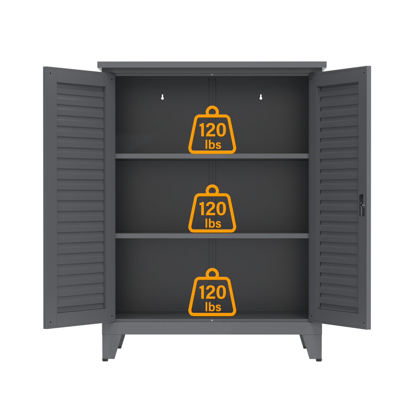 47'' Tall Metal Tool Storage Cabinet, with Ample Storage Space for Garage,Warehouse,Garden,Office, Living Room,Bathroom,Utility Room ( Slate )