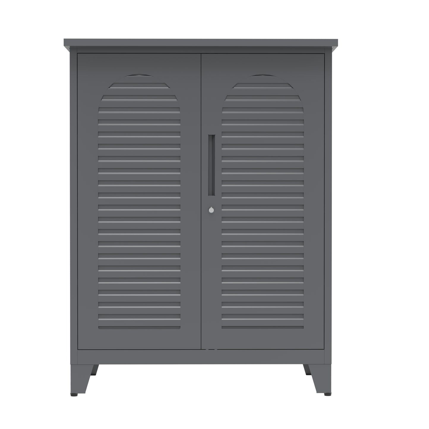 47'' Tall Metal Tool Storage Cabinet, with Ample Storage Space for Garage,Warehouse,Garden,Office, Living Room,Bathroom,Utility Room ( Slate )
