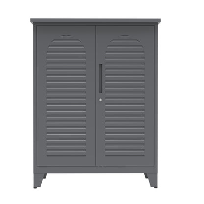 47'' Tall Metal Tool Storage Cabinet, with Ample Storage Space for Garage,Warehouse,Garden,Office, Living Room,Bathroom,Utility Room ( Slate )