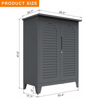 47'' Tall Metal Tool Storage Cabinet, with Ample Storage Space for Garage,Warehouse,Garden,Office, Living Room,Bathroom,Utility Room ( Slate )