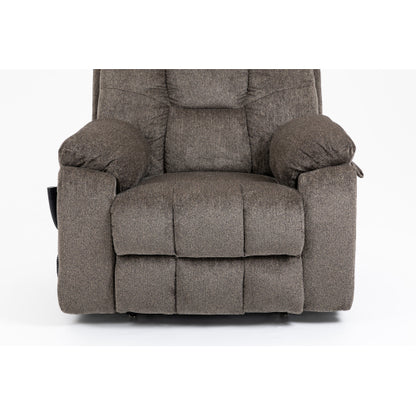 Old age electric lift chair, flat high density foam electric sofa, with heating and massage functions, can tilt to 180 degrees, 2 pocket cup holders, 2 remote controls, dual OKIN motors