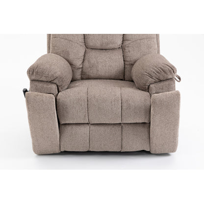 Old age electric lift chair, flat high density foam electric sofa, with heating and massage functions, can tilt to 180 degrees, 2 pocket cup holders, 2 remote controls, dual OKIN motors