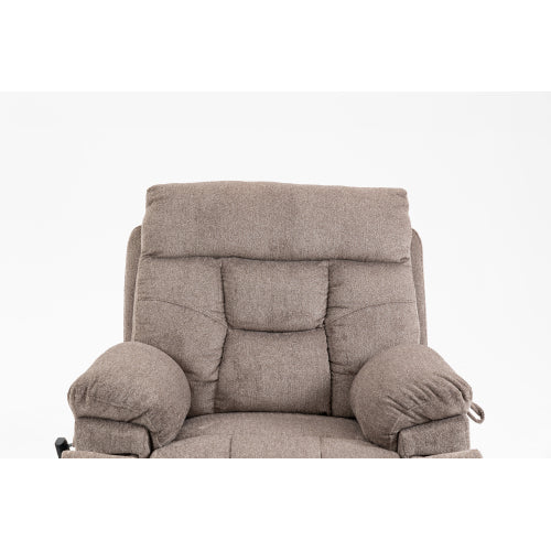 Old age electric lift chair, flat high density foam electric sofa, with heating and massage functions, can tilt to 180 degrees, 2 pocket cup holders, 2 remote controls, dual OKIN motors