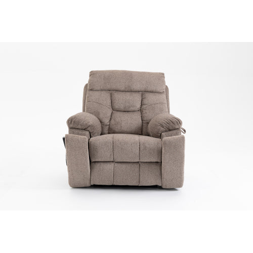 Old age electric lift chair, flat high density foam electric sofa, with heating and massage functions, can tilt to 180 degrees, 2 pocket cup holders, 2 remote controls, dual OKIN motors