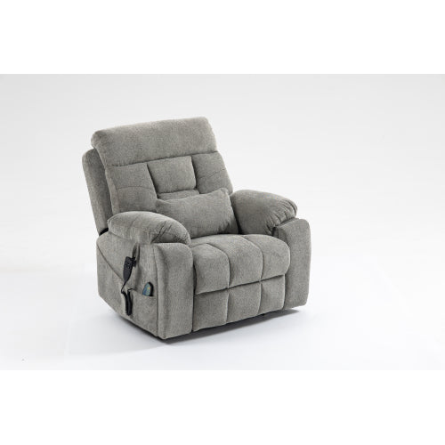 Old age electric lift chair, flat high density foam electric sofa, with heating and massage functions, can tilt to 180 degrees, 2 pocket cup holders, 2 remote controls, dual OKIN motors