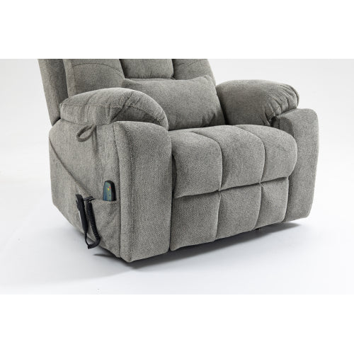 Old age electric lift chair, flat high density foam electric sofa, with heating and massage functions, can tilt to 180 degrees, 2 pocket cup holders, 2 remote controls, dual OKIN motors