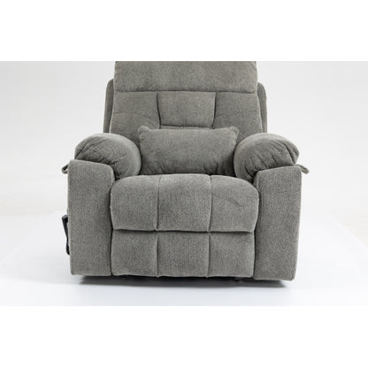 Old age electric lift chair, flat high density foam electric sofa, with heating and massage functions, can tilt to 180 degrees, 2 pocket cup holders, 2 remote controls, dual OKIN motors