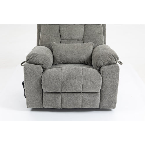 Old age electric lift chair, flat high density foam electric sofa, with heating and massage functions, can tilt to 180 degrees, 2 pocket cup holders, 2 remote controls, dual OKIN motors