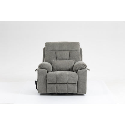 Old age electric lift chair, flat high density foam electric sofa, with heating and massage functions, can tilt to 180 degrees, 2 pocket cup holders, 2 remote controls, dual OKIN motors
