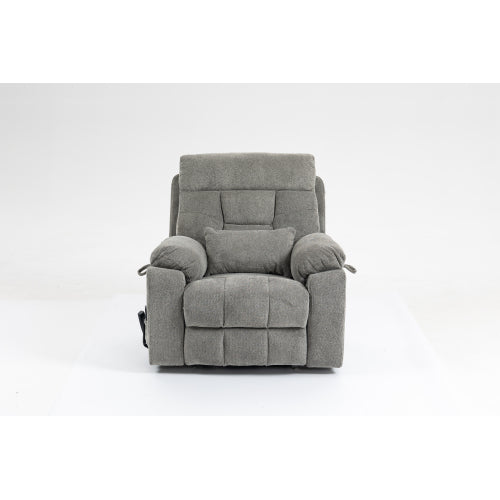 Old age electric lift chair, flat high density foam electric sofa, with heating and massage functions, can tilt to 180 degrees, 2 pocket cup holders, 2 remote controls, dual OKIN motors