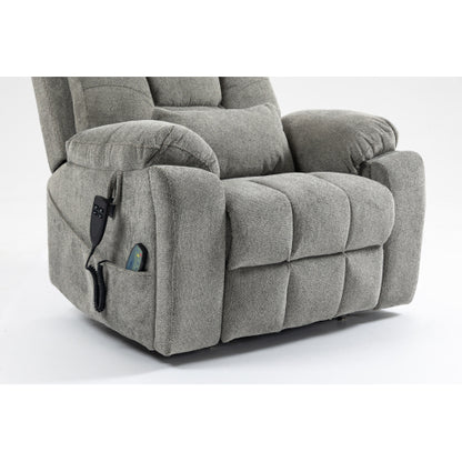 Old age electric lift chair, flat high density foam electric sofa, with heating and massage functions, can tilt to 180 degrees, 2 pocket cup holders, 2 remote controls, dual OKIN motors