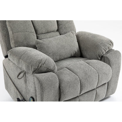 Old age electric lift chair, flat high density foam electric sofa, with heating and massage functions, can tilt to 180 degrees, 2 pocket cup holders, 2 remote controls, dual OKIN motors
