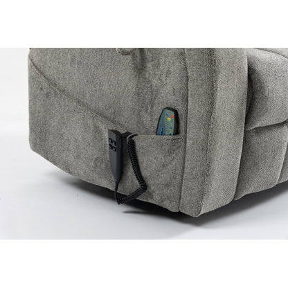 Old age electric lift chair, flat high density foam electric sofa, with heating and massage functions, can tilt to 180 degrees, 2 pocket cup holders, 2 remote controls, dual OKIN motors