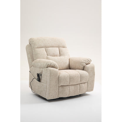 Old age electric lift chair, flat high density foam electric sofa, with heating and massage functions, can tilt to 180 degrees, 2 pocket cup holders, 2 remote controls, dual OKIN motors