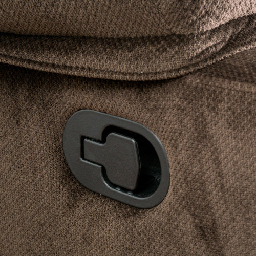 Luxurious Manual Recliner Chair in Chocolate with Skin-Friendly Fabric and Dual Cup Holders