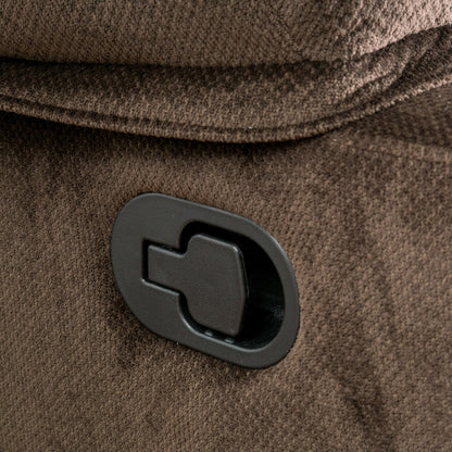 Luxurious Manual Recliner Chair in Chocolate with Skin-Friendly Fabric and Dual Cup Holders