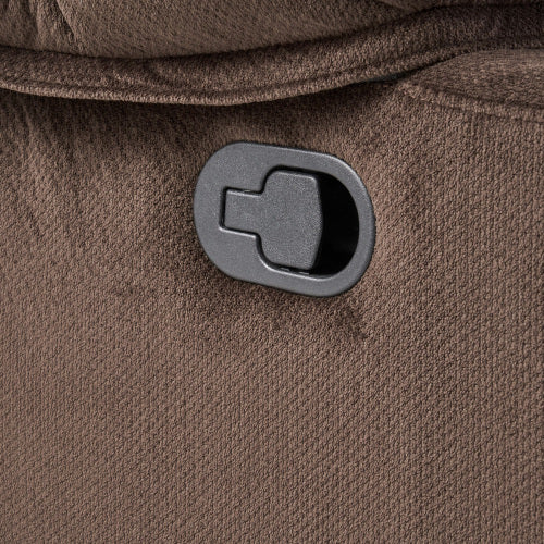 Luxurious Manual Recliner Chair in Chocolate with Skin-Friendly Fabric and Dual Cup Holders