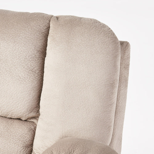 Luxurious Manual Recliner Chair in Coffee, Skin-Friendly Fabric, Dual Cup Holders