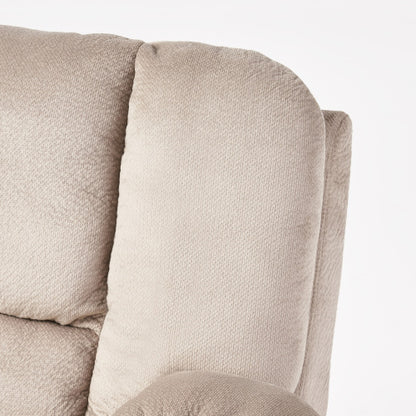 Luxurious Manual Recliner Chair in Coffee, Skin-Friendly Fabric, Dual Cup Holders
