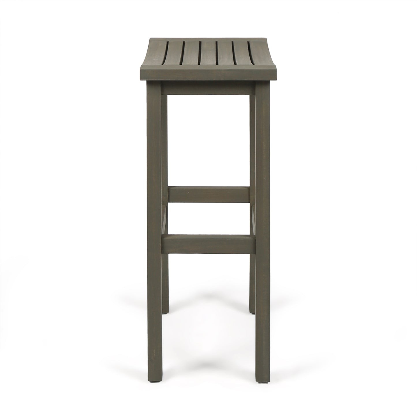 3-Piece Balcony Bar Set with Bottom Shelf Table and 2 Stools, Grey Finish