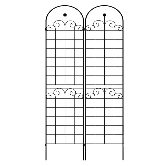 2 Pack Metal Garden Trellis for Climbing Plants Outdoor 86.7'' x 19.7'' Rustproof Plant Support Rose Trellis Netting Trellis Black