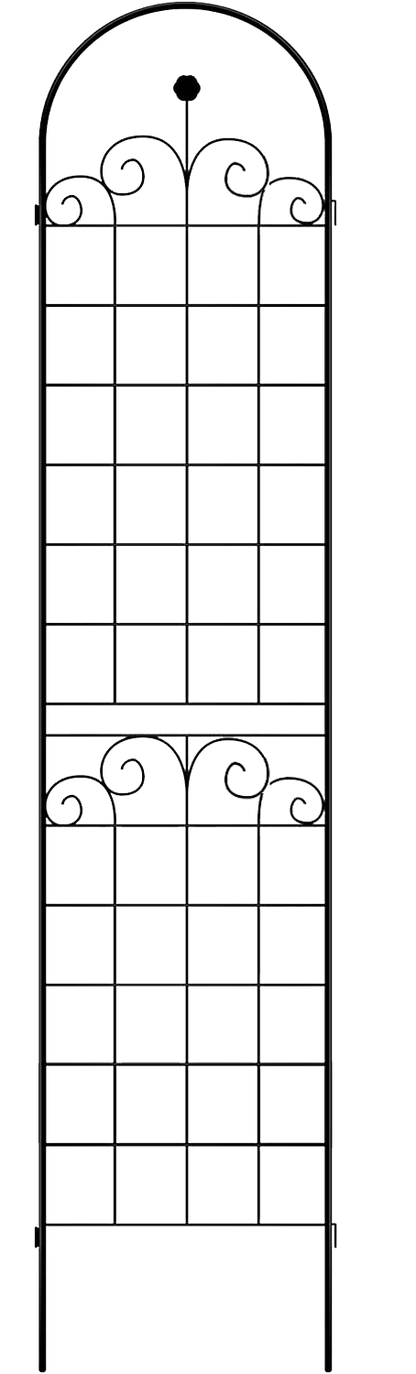 2 Pack Metal Garden Trellis for Climbing Plants Outdoor 86.7'' x 19.7'' Rustproof Plant Support Rose Trellis Netting Trellis Black