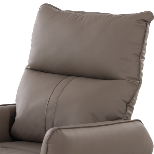 PU Rocking Recliner Chair,360° Swivel Nursery Rocking Chair,Glider Chair,Modern Small Rocking Swivel Recliner Chair for Bedroom,Living Room Chair Home Theater Seating,Side Pocket(Brown+360° Swivel)