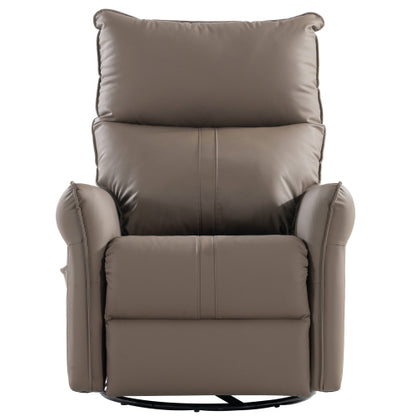 PU Rocking Recliner Chair,360° Swivel Nursery Rocking Chair,Glider Chair,Modern Small Rocking Swivel Recliner Chair for Bedroom,Living Room Chair Home Theater Seating,Side Pocket(Brown+360° Swivel)