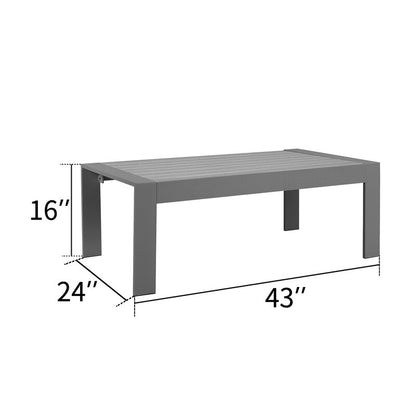 5 Pieces Outdoor All-Weather Conversation Set, Sectional Sofa, Aluminum Couch - Dark Gray Cushions