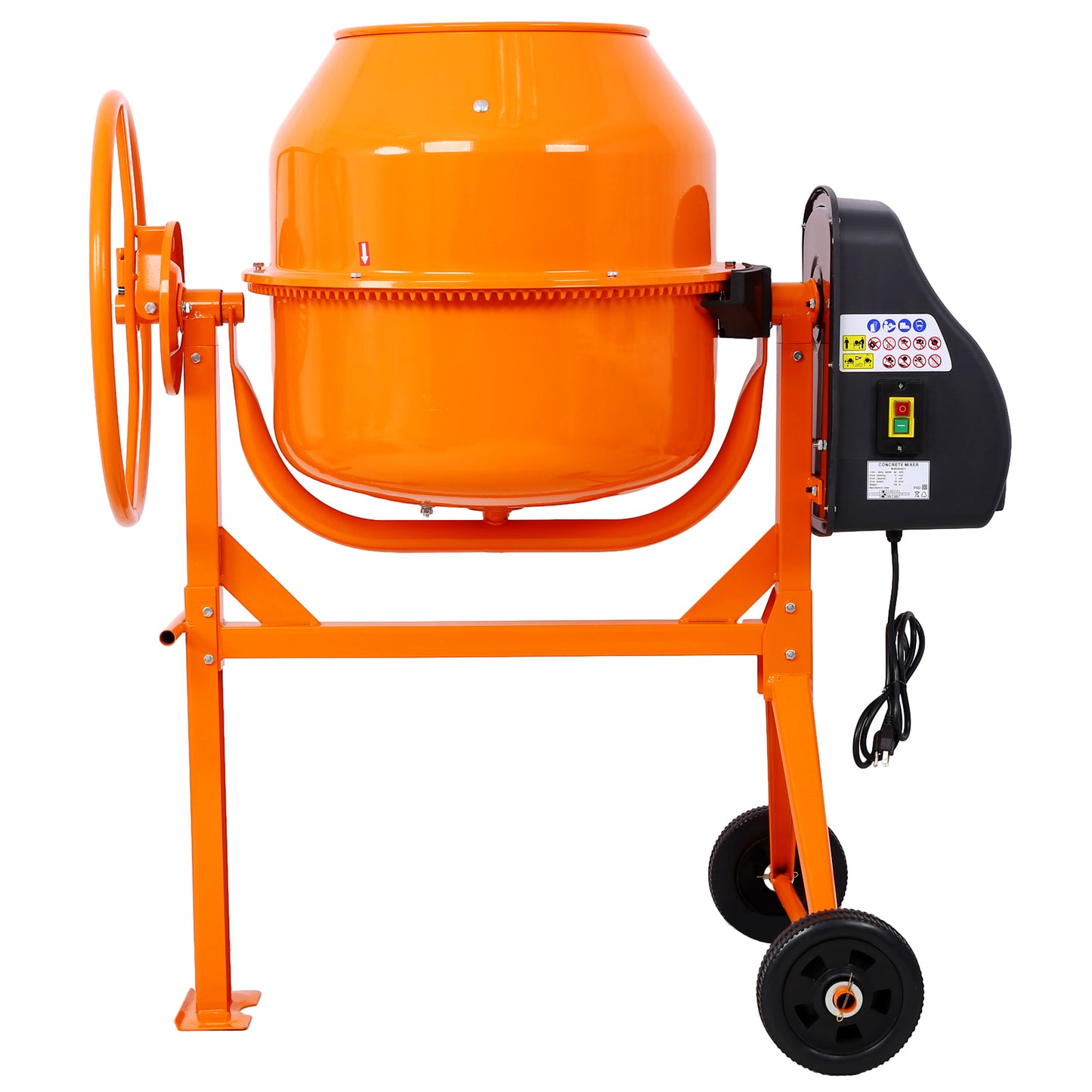 Cement Mixer,5 Cu. Ft Electric Concrete Mixer Machine, 650W AC Motor Portable Power Cement Mixers for Mortar, Stucco and Fodder