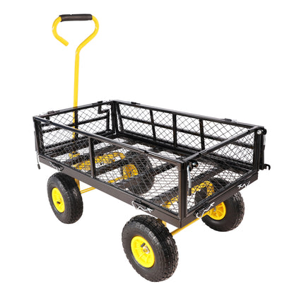 Wagon Cart Garden cart trucks make it easier to transport firewood Yellow+Black