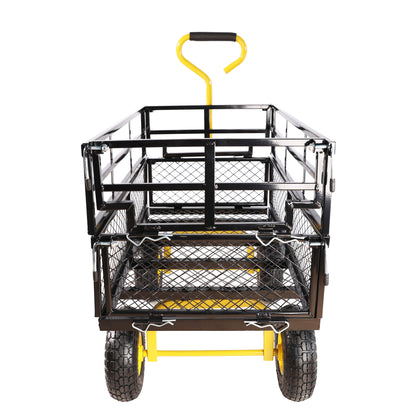 Wagon Cart Garden cart trucks make it easier to transport firewood Yellow+Black
