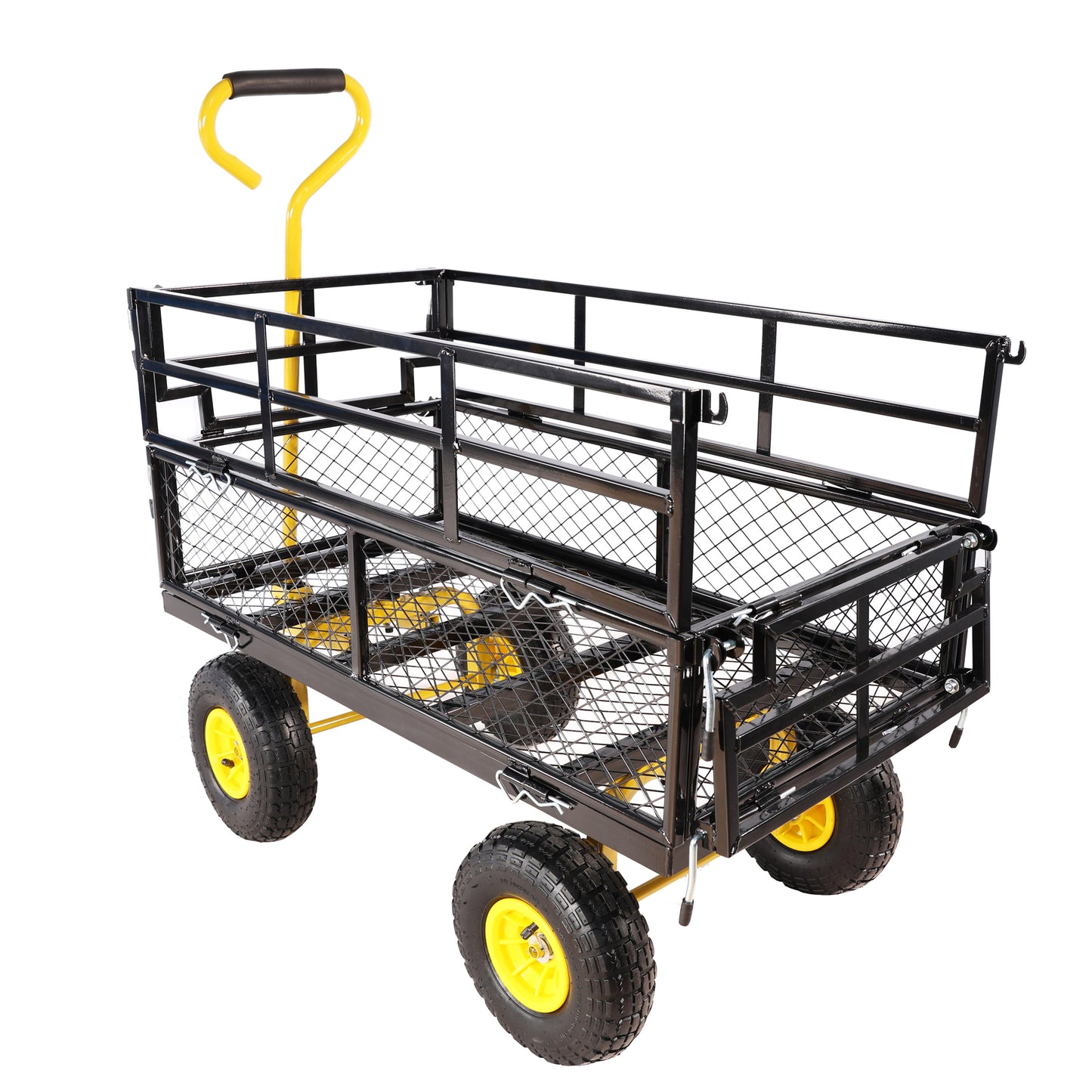 Wagon Cart Garden cart trucks make it easier to transport firewood Yellow+Black