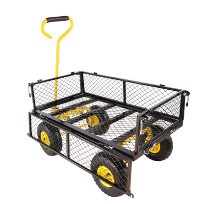 Wagon Cart Garden cart trucks make it easier to transport firewood Yellow+Black