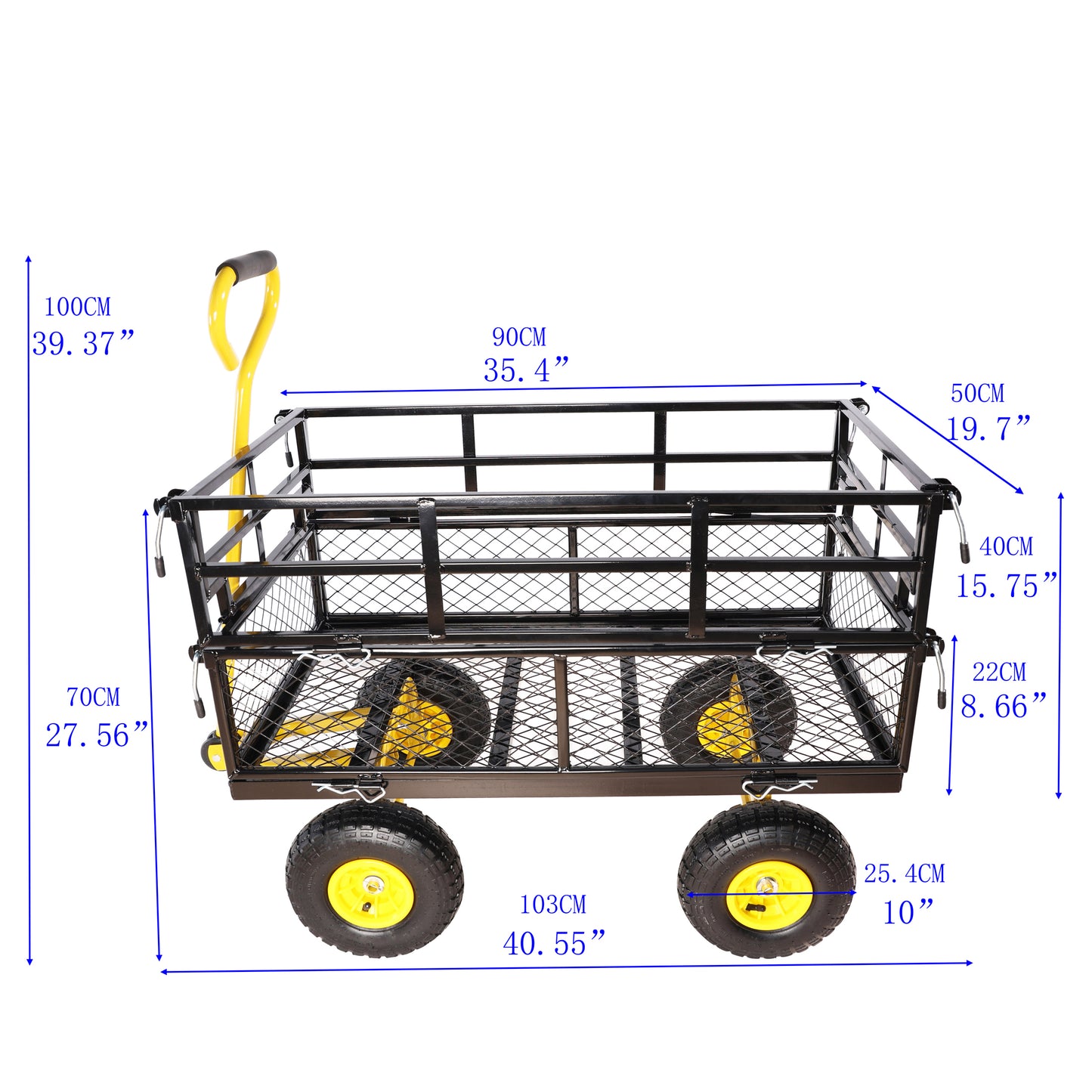 Wagon Cart Garden cart trucks make it easier to transport firewood Yellow+Black
