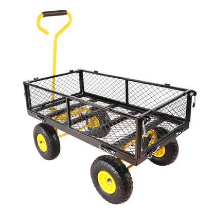 Wagon Cart Garden cart trucks make it easier to transport firewood Yellow+Black
