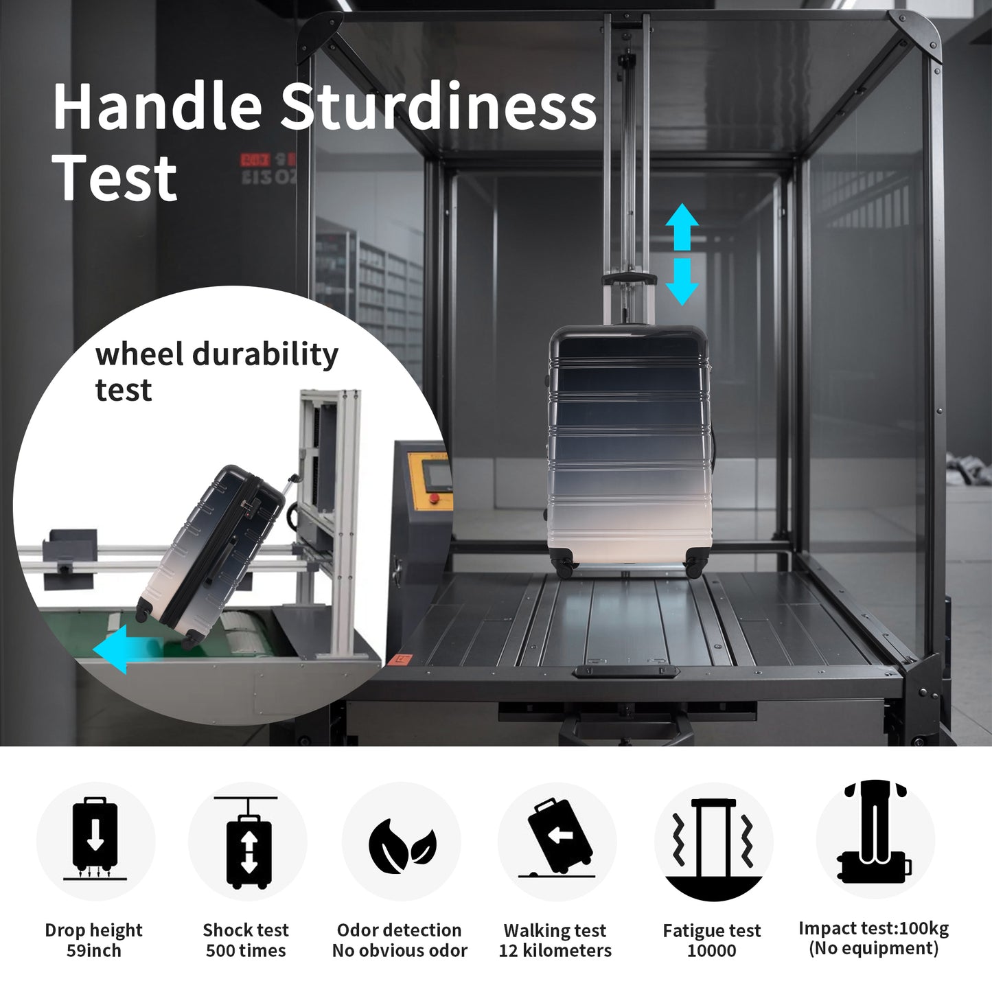 Hardshell Luggage Sets 3 Piece Gradient Color Expandable Suitcase with Spinner Wheels and TSA Lock Lightweight 20" 24" 28" Available,Gradient Black