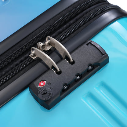 Hardshell Luggage Sets 3 Piece Gradient Color Expandable Suitcase with Spinner Wheels and TSA Lock Lightweight 20" 24" 28" Available,Blue and Red