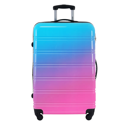 Hardshell Luggage Sets 3 Piece Gradient Color Expandable Suitcase with Spinner Wheels and TSA Lock Lightweight 20" 24" 28" Available,Blue and Red